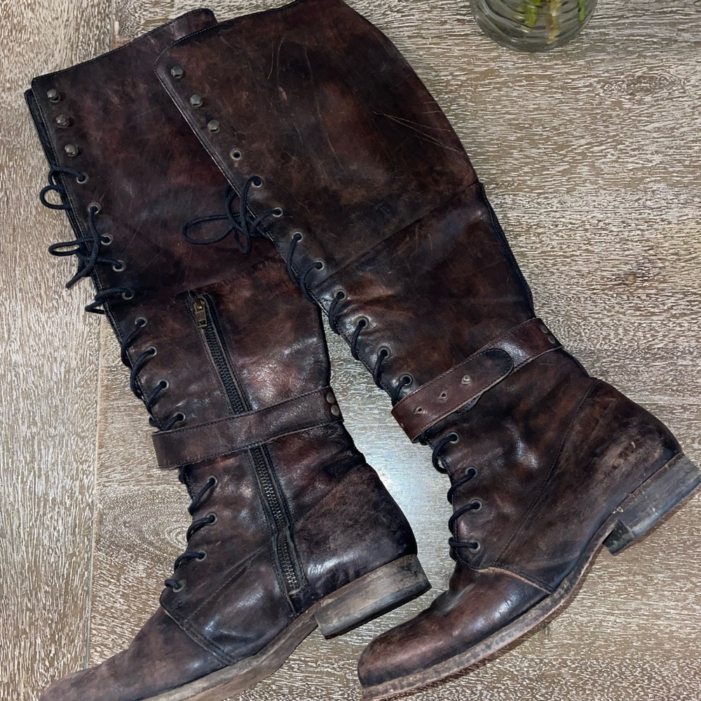 Free People Leather Knee High Boots